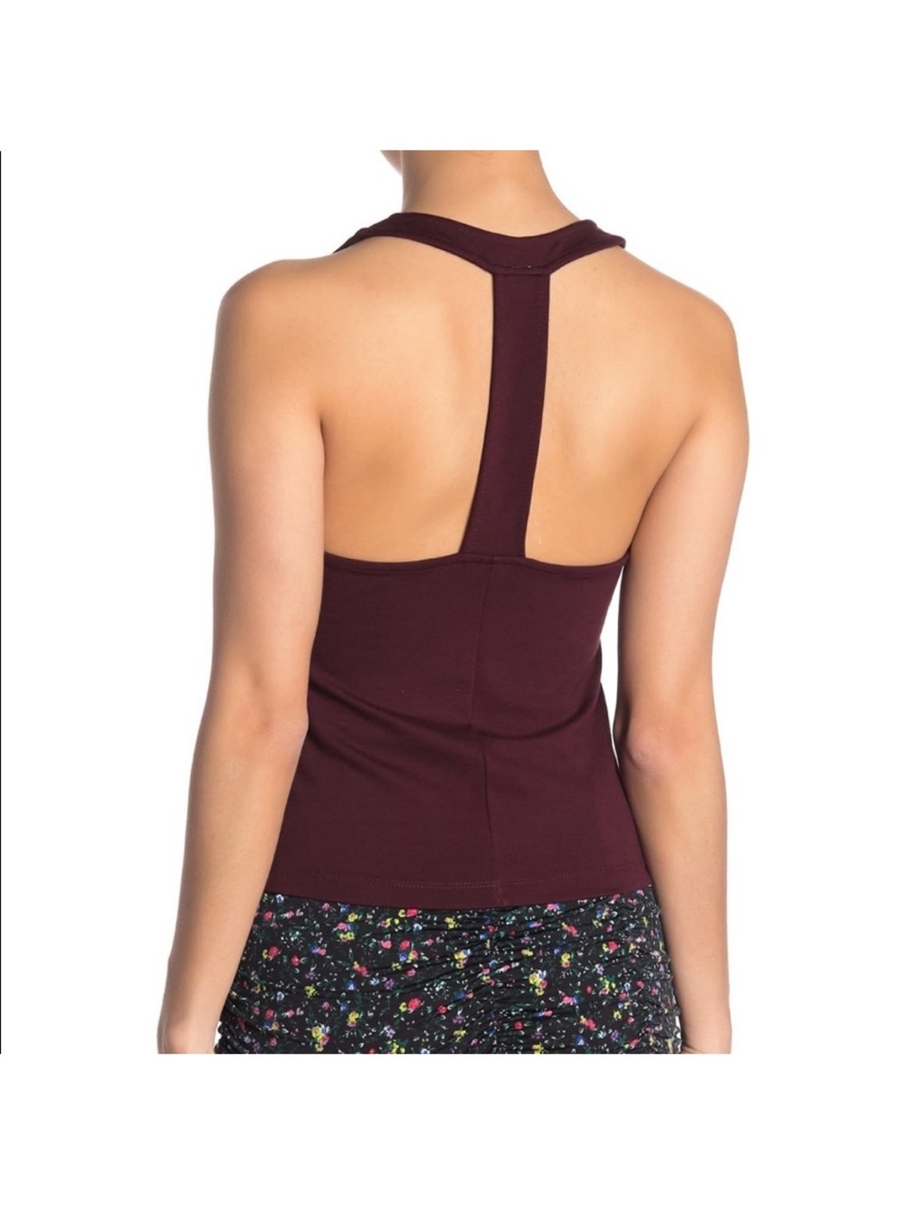 Intimately Free People Hang Out Cami Burgundy halter Tank NWT Garnett M buttons - Picture 5 of 9